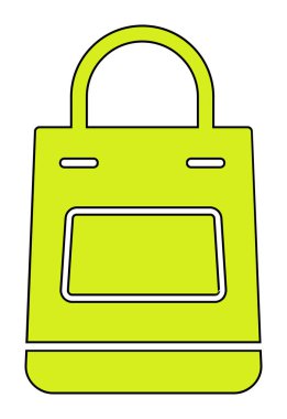 Alışveriş poşeti simgesi, vektör illüstrasyonu basit tasarım