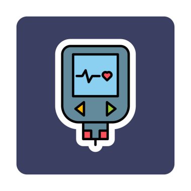 düz Glucometer ikon vektör illüstrasyon tasarımı