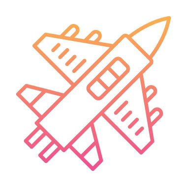 Askeri Uçak ikonu vektör illüstrasyonu