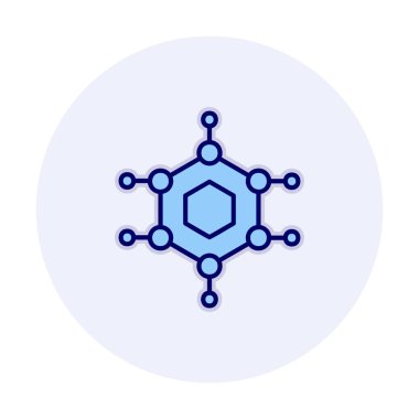 Basit Nanoteknoloji simgesi, vektör illüstrasyonu
