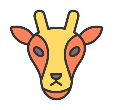 Zürafa baş web simgesi, vektör illüstrasyonu 