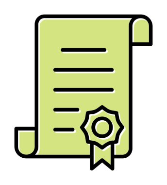 Sertifika vektör simgesi modern basit illüstrasyon                                 