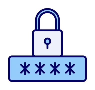 Basit Parola simgesi, vektör illüstrasyonu