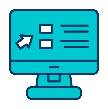 Basit Online Course Üniversitesi simgesi, vektör illüstrasyonu