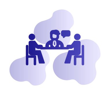 Basit iş Buluşma simgesi, vektör illüstrasyonu