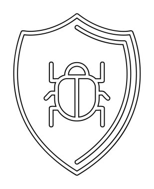 Antivirüs kalkan koruma vektör çizimi tasarımı