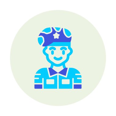 asker web simgesi, vektör illüstrasyonu 