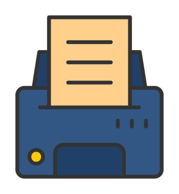 Yazıcı simgesi vektör illüstrasyonu