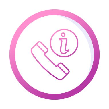 Basit çağrı bilgi simgesi, vektör illüstrasyonu