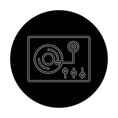 Basit vinil oynatıcı Turntable simgesi, vektör illüstrasyonu