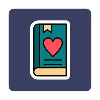 Yer imi simgesi olan aşk kitabı, basit vektör illüstrasyonu 