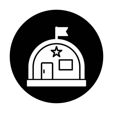 Basit Askeri Depo simgesi, vektör illüstrasyonu