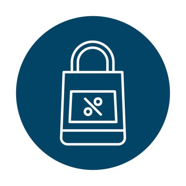 Alışveriş poşeti simgesi, vektör illüstrasyonu basit tasarım