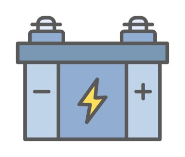 Basit Araba aküsü vektör illüstrasyonu