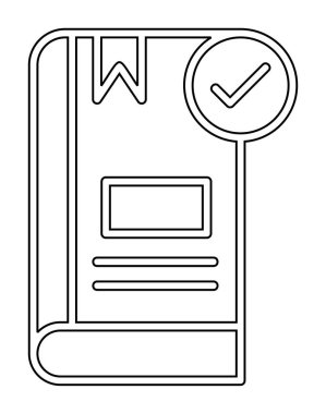  Kitap Denetimi İşaretleme simgesi, vektör illüstrasyonu   