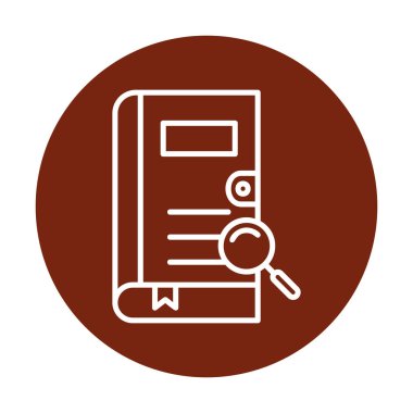 Büyüteç vektör çizimi olan bir kitap. Arama Kitabı kavramı                  