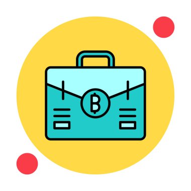 Bitcoin 'li çanta. Basit ağ simgesi 