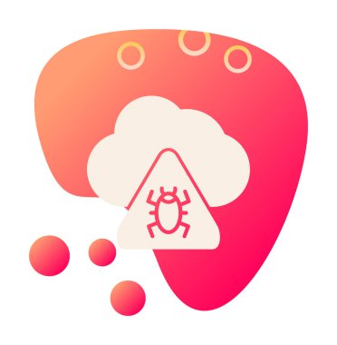 Bulut Hesaplama simgesi, vektör illüstrasyonu. Hata işaretli bulut  