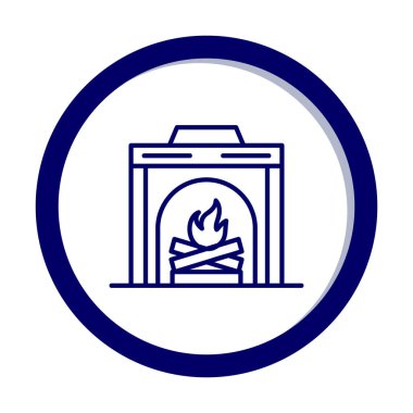 şömine simgesi vektör illüstrasyonu