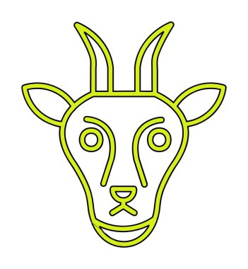 Keçi başı düz vektör simgesi 