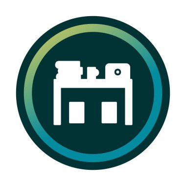 ofis masası simgesi, basit vektör illüstrasyonu