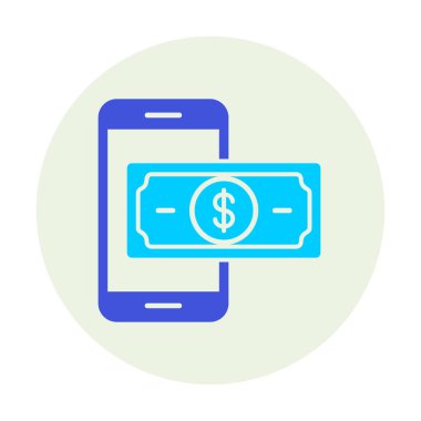 Basit Çevrimiçi Ödeme simgesi, vektör illüstrasyonu