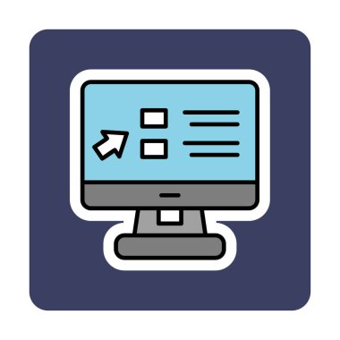 Basit Online Course Üniversitesi simgesi, vektör illüstrasyonu