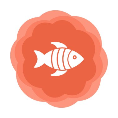 Basit bir balık ikonu. vektör illüstrasyonu.