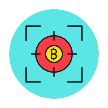 Bitcoin ve hedef. Web simgesi tasarımı
