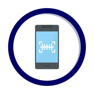 Basit barkod tarayıcı simgesi, vektör illüstrasyonu