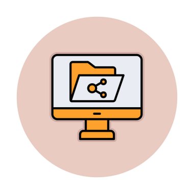 Basit Dosya Paylaşımı simgesi, vektör illüstrasyonu