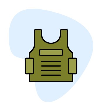 Kurşun geçirmez yelek ağ simgesi, vektör illüstrasyonu