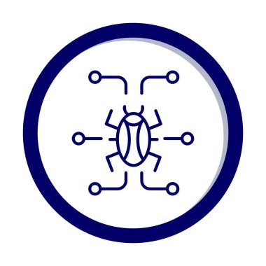 Basit dijital virüs simgesi, vektör illüstrasyonu