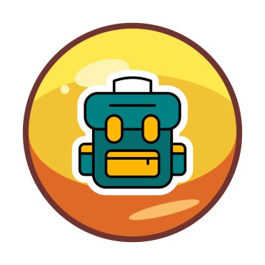 sırt çantası simgesi vektör illüstrasyonu