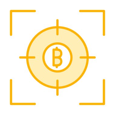 Bitcoin ve hedef. Web simgesi tasarımı