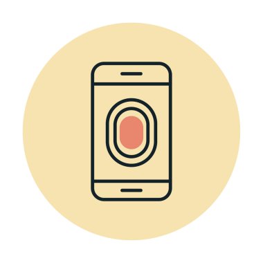 Kilitlenmemiş Parmak izi vektör simgesi olan telefon