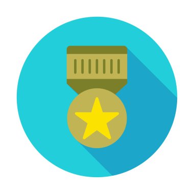 Moda düz renkli madalya ikonu. ödül rozeti