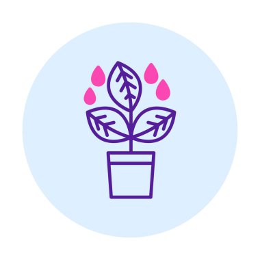 çömlek simgesine bitki, vektör illüstrasyonu 