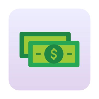 Dolar para çizgisi simgesi, vektör illüstrasyonu