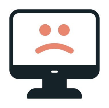 Bilgisayar simgesi üzerindeki mavi ekran, hata sembolü, illüstrasyon tasarımı, vektör grafiği 