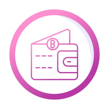 Basit Dijital Cüzdan simgesi, vektör illüstrasyonu