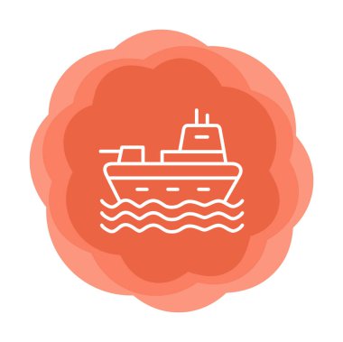 Gemi simgesi, vektör illüstrasyonu