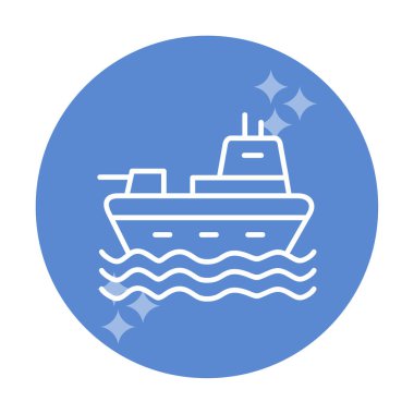 Gemi simgesi, vektör illüstrasyonu