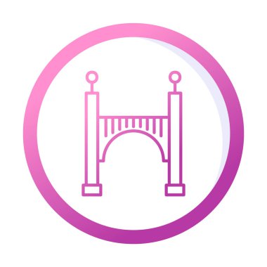 köprü düz simgesi, vektör illüstrasyon tasarımı 