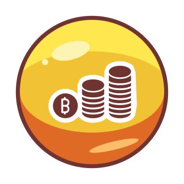 Basit bitcoin simgesi, vektör illüstrasyonu