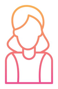 Kadın avatar simgesi, vektör illüstrasyonu 