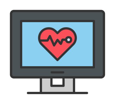 Ekranı kardiyogram vektör çizimi ile izle 