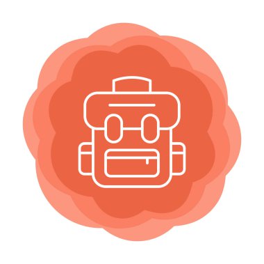 sırt çantası simgesi vektör illüstrasyonu