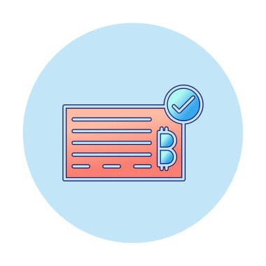 Bank Check web simgesi, vektör illüstrasyonu 