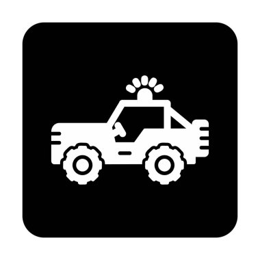 Askeri Jeep Simgesi, Vektör İllüstrasyonu